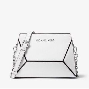Michael Kors White Prism Crossbody Bag